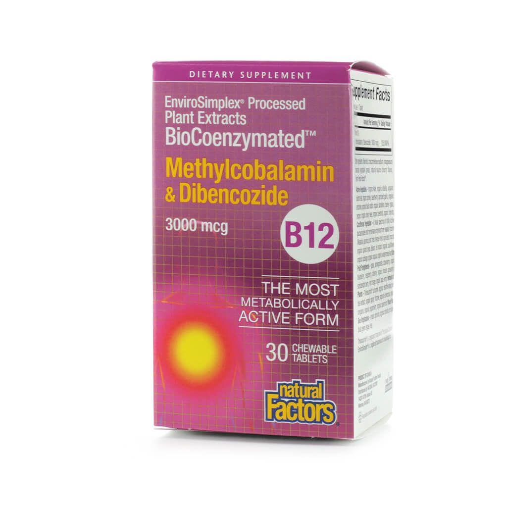 natural factors biocoenzymated™ methylcobalamin & dibencozide 3000mcg 30 tablets