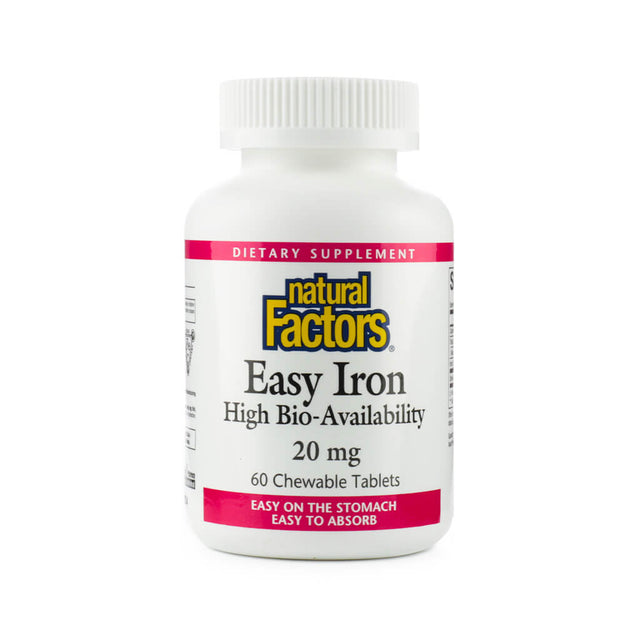 natural factors easy iron 20mg 60 chewable tablets