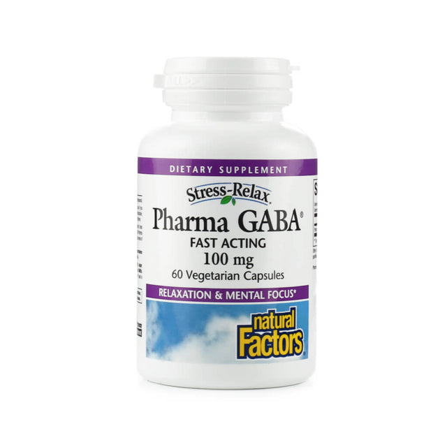 natural factors stress-relax® pharma gaba 100mg 60 capsules