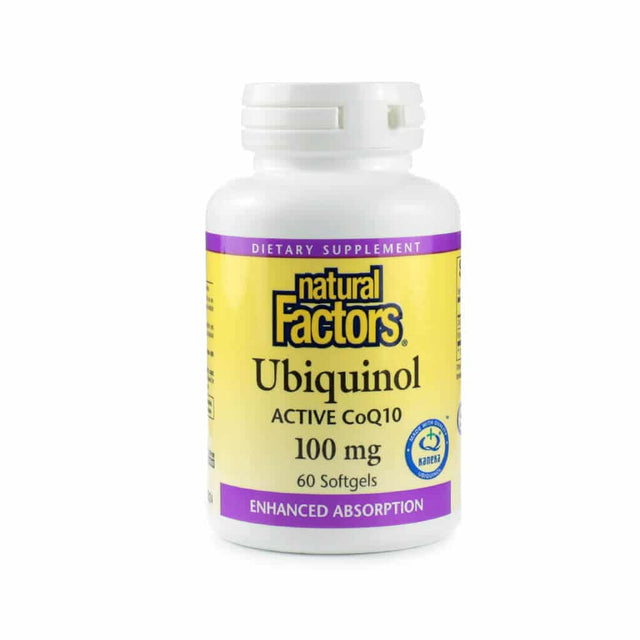 natural factors ubiquinol active coq10 100mg 60 softgels