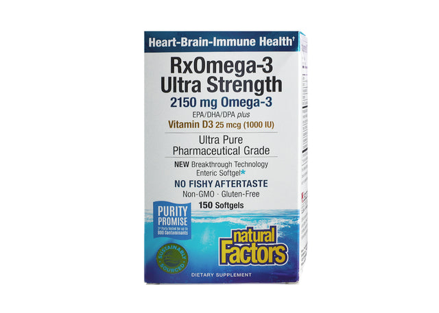 natural factors ultra strength rxomega-3 with vitamin d3 150 softgels