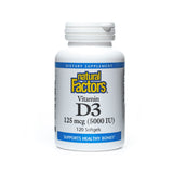 natural factors vitamin d3 125mcg 5000IU 120 softgels