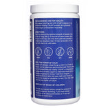 Usage directions panel of Natural Vitality CALM Original Unflavored Drink Mix 16oz, illustrating preparation steps and emphasizing stress support and balanced mood benefits.

