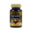 A dark bottle with a gold cap of NaturesPlus AgeLoss Sleep Support dietary supplement containing 60 tablets. The label highlights ingredients like 5-HTP, melatonin, chamomile, L-Dopa, and casein decapeptides, and promotes total sleep control with over 3000 Total ORAC antioxidant units.