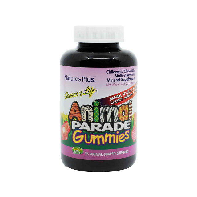 natures plus animal parade gummies assorted flavors 75 gummies 37 day supply