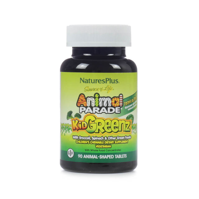 natures plus animal parade® kidgreenz® children's chewables tropical flavor 90 tablets 90 day supply