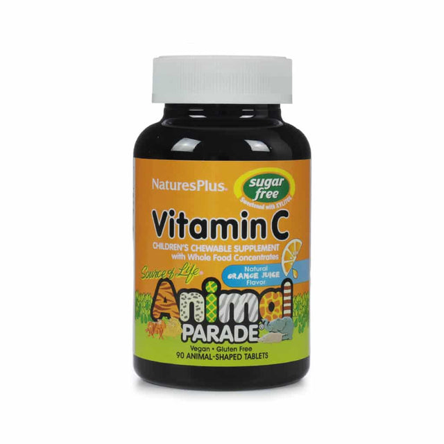 natures plus animal parade® sugar-free vitamin c children's chewables orange juice flavor 90 tablets 45 day supply