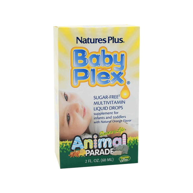 natures plus animal parade baby plex sugar-free liquid drops orange flavor 2 fluid ounces 60 servings