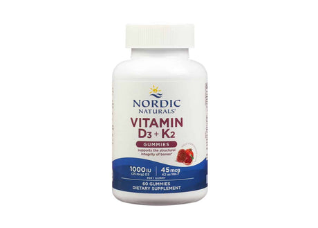 Nordic Naturals Vitamin D3 + K2 Gummies 60 gummies pomegranate