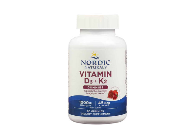 Nordic Naturals Vitamin D3 + K2 Gummies 60 gummies pomegranate