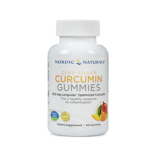 Nordic Naturals Zero Sugar Curcumin Gummies 60 gummies mango