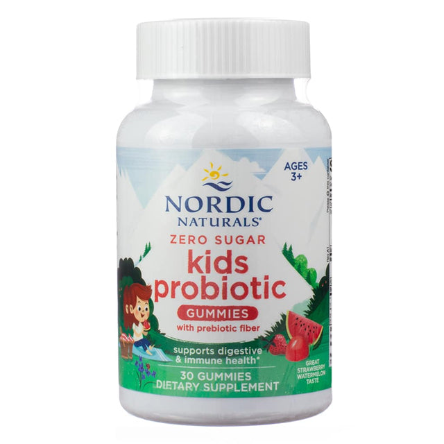 Nordic Naturals Zero Sugar Kids Probiotic Gummies, 30 gummies