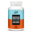 Lively Vitamin Co. Osteo Awesome capsules, featuring a detailed product description on the back about promoting bone strength and density. The product supports immunity, with 30 servings per container.