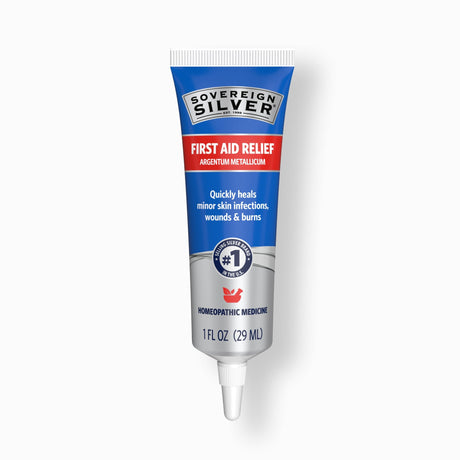 Natural Immunogenics Sovereign Silver First Aid Relief Gel — 1 fl oz pump bottle, new packaging