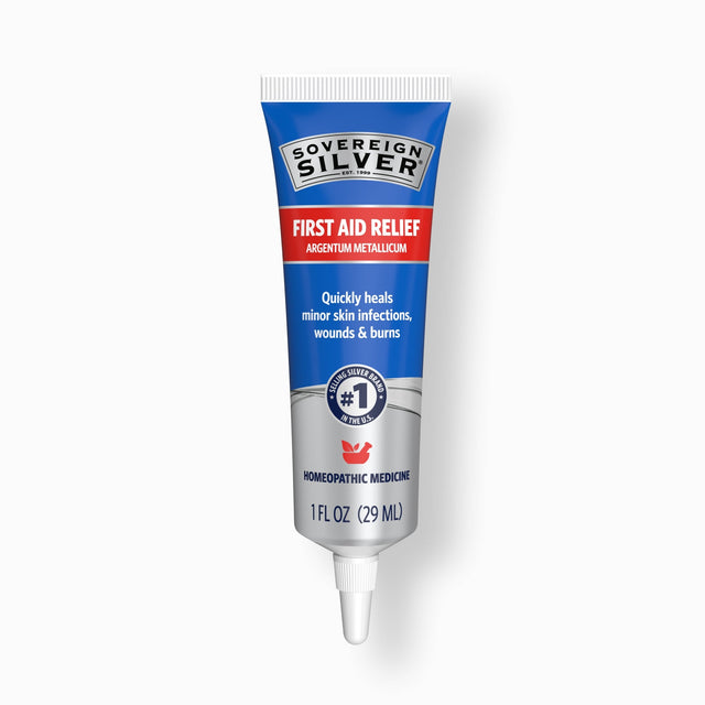 Natural Immunogenics Sovereign Silver First Aid Relief Gel — 1 fl oz pump bottle, new packaging
