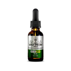 Wild Theory CBD Co Full Spectrum CBD Oil for Pets 750mg Pet Safe Bacon amber 1 oz dropper bottle