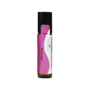 Plant Therapy Balance Synergy Blend 10 ml pre-diluted roll-on bottle with pink and white label and black cap