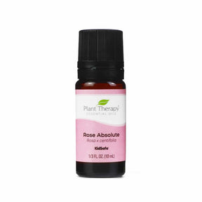 Plant Therapy Rose Absolute essential oil 10 mL amber glass bottle with black cap and pink white label