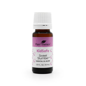Plant Therapy KidSafe Sweet Slumber essential oil blend 10 ml amber glass bottle with pink and white label