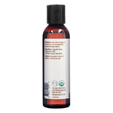 Back of Plant Therapy Organic Fractionated Coconut Carrier Oil 4 fl oz showing directions for use, organic certification, and ingredients listing Caprylic/Capric Triglyceride. The label advises external use only and displays the USDA organic seal.