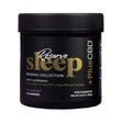 Black jar of PlusCBD Reserve Sleep Gummies in Blackberry flavor, 30 count. Contains 3 mg melatonin, 25 mg CBD, 2.5 mg THC, and 5 mg CBN per serving for restful sleep support.
