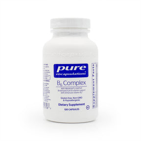 Pure Encapsulations B6 Complex white bottle with blue label, 120 capsules dietary supplement