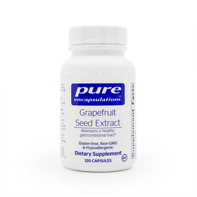 Pure Encapsulations Grapefruit Seed Extract 120 capsules white bottle with blue and white label dietary supplement