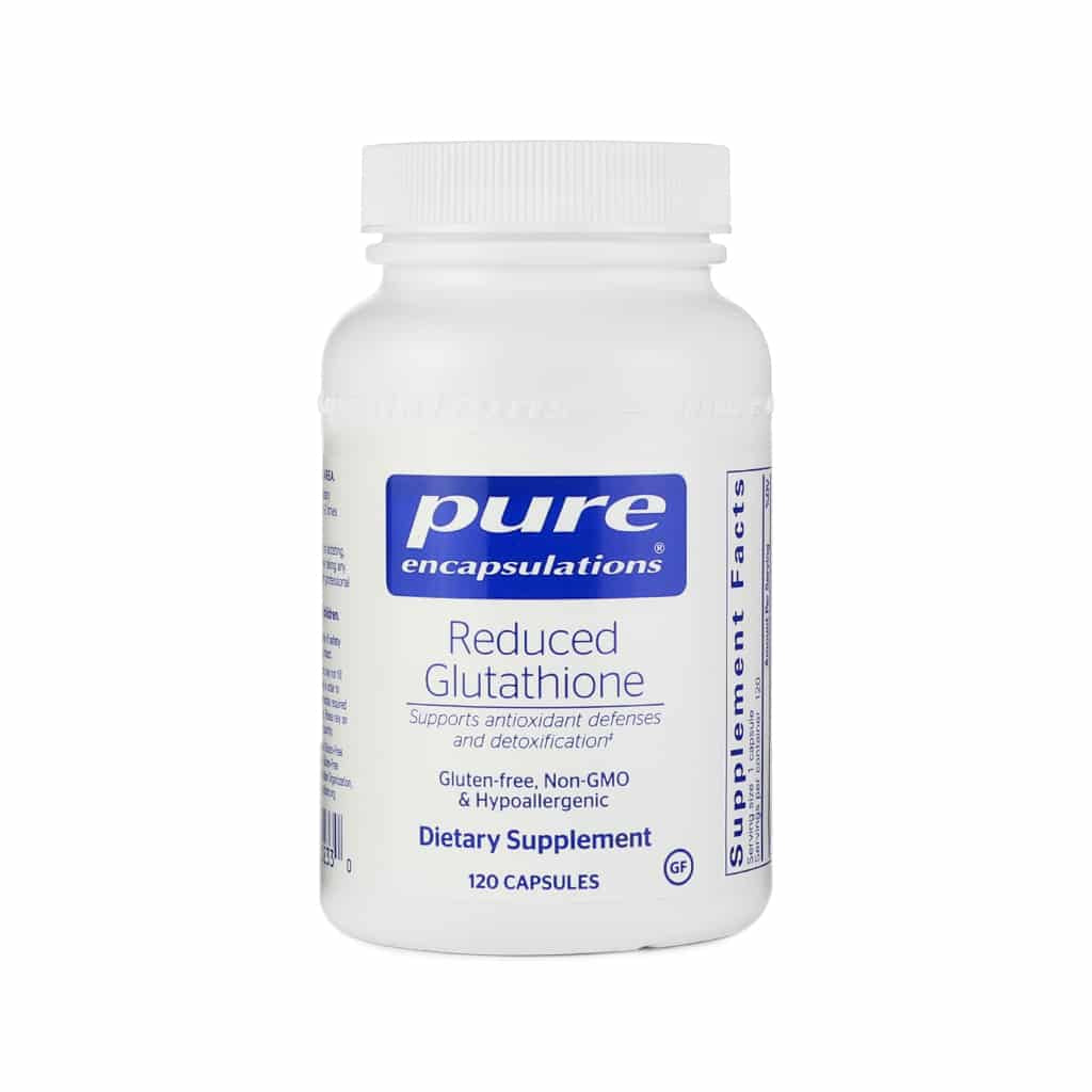 pure reduced glutathione Liposomal L-Glutathione Anti Aging Skin Whitening Detox an intracellular abundance of reduced glutathione Pure Encapsulations - Reduced Glutathione