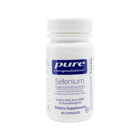 Pure Encapsulations Selenium 200mcg 60 capsules white bottle with white and blue label dietary supplement