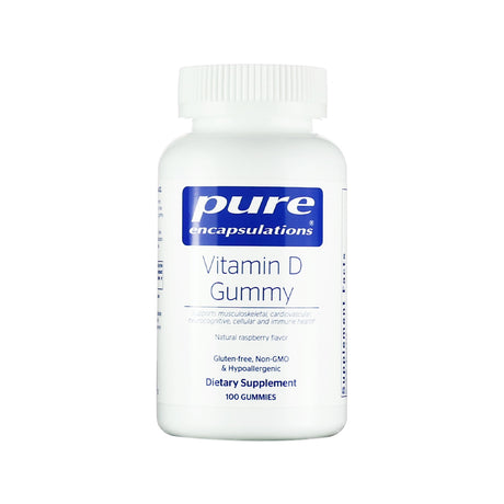 Pure Encapsulations Vitamin D Gummy 100 raspberry gummies 100 servings