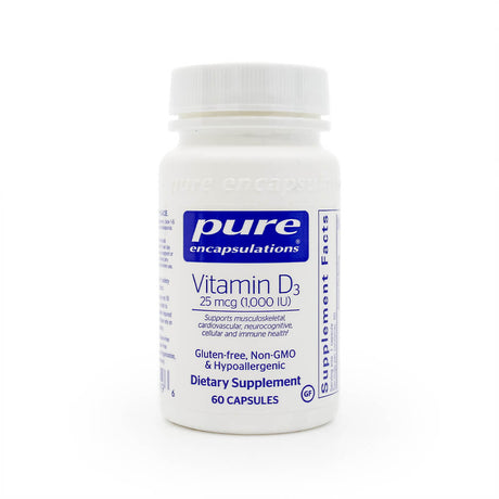 Pure Encapsulations Vitamin D3 25mcg 1000IU 60 capsules