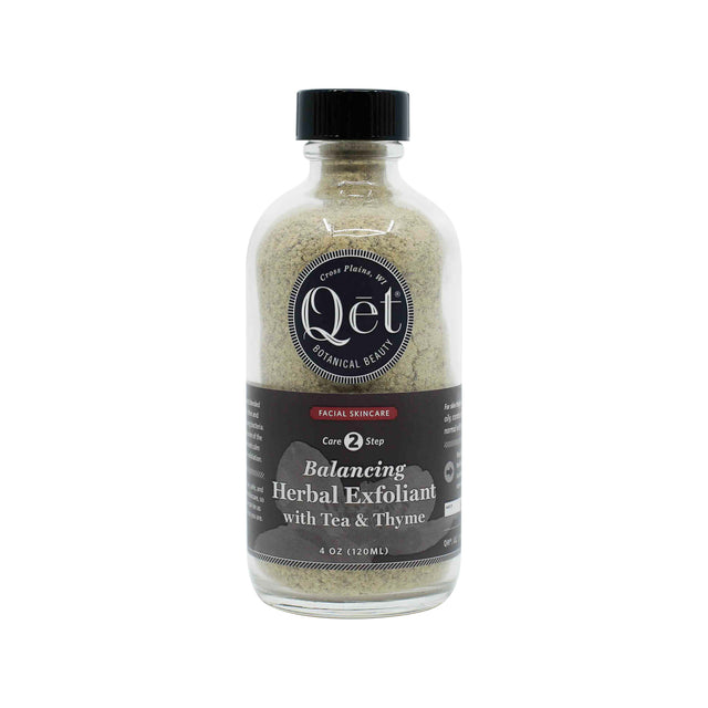 qēt botanicals balancing herbal exfoliant with tea & thyme 4 ounces