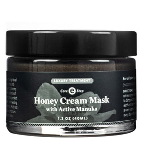 Qet Botanicals Honey Cream Mask with Active Manuka black glass jar, black label, 1.3 oz (40 mL) luxury treatment