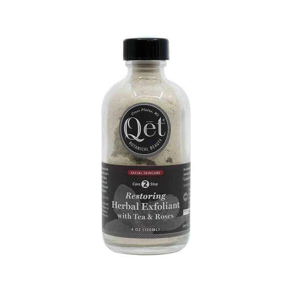 qēt botanicals restoring herbal exfoliant with tea & roses 4 ounces