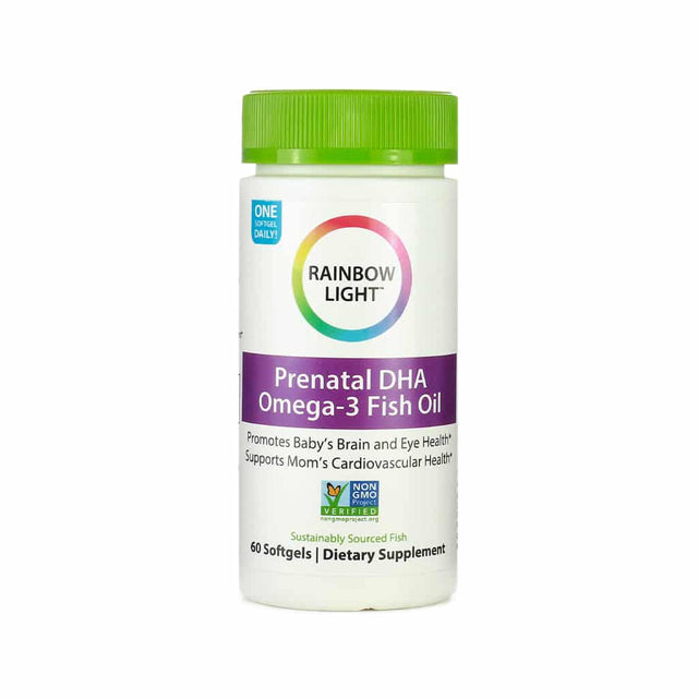 rainbow light prenatal dha omega-3 fish oil 60 softgels 60-day supply