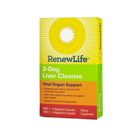 Renew Life 3-Day Liver Cleanse Vital Organ Support - Part 1 (6 vegetarian capsules), Part 2 (6 vegetarian capsules)