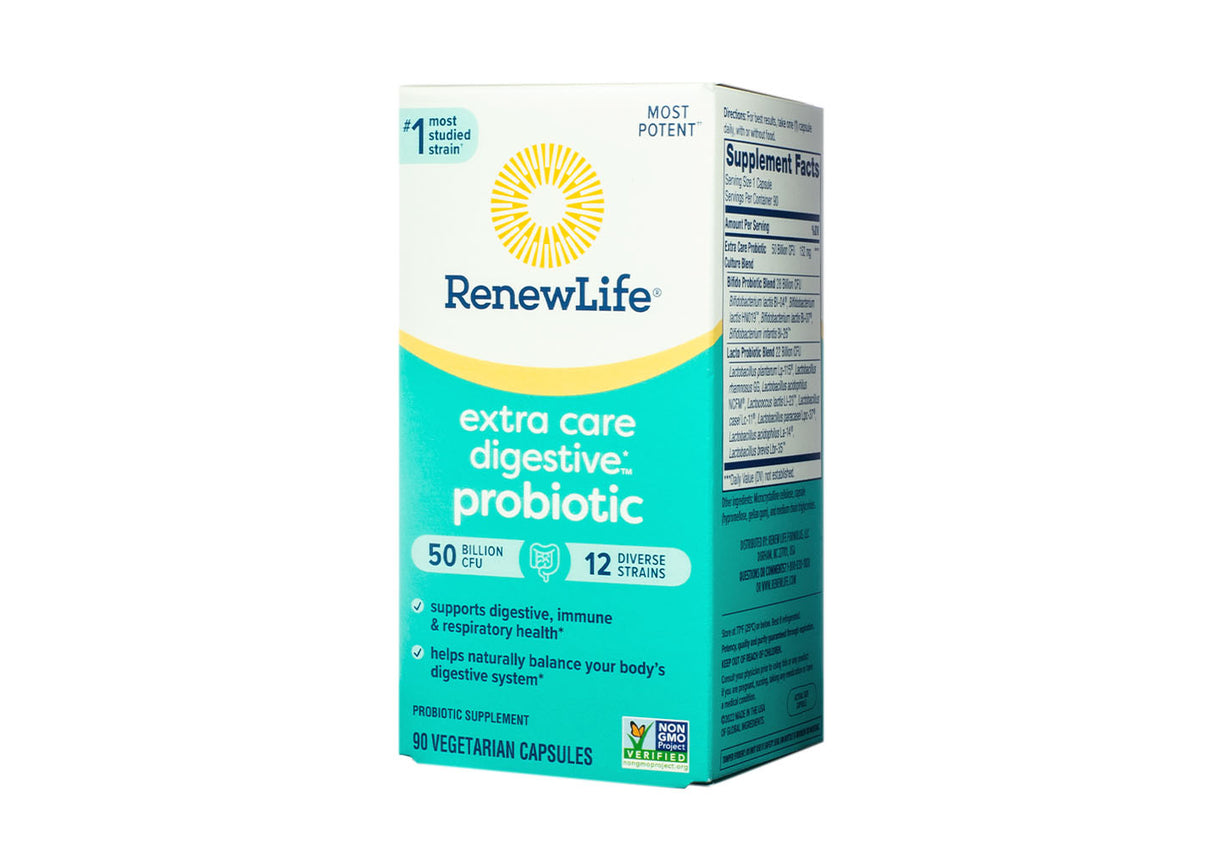 Renew Life Extra Care Digestive Probiotic Capsules 50 Billion CFU