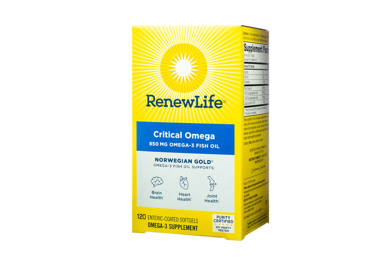 Renew Life Norwegian Gold Critical Omega Orange Flavor Omega-3 120 Softgels