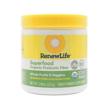 Renew Life Superfood Organic Prebiotic Fiber 3.98 ounces refreshing citrus 7 other natural flavors