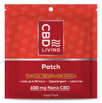 CBD Living Topical Patch single patch pouch, red packet, 100 mg nano CBD topical reservoir patch