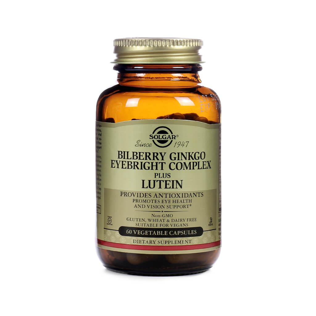Bilberry Ginkgo Eyebright Complex Plus Lutein - Solgar - The Healthy Place