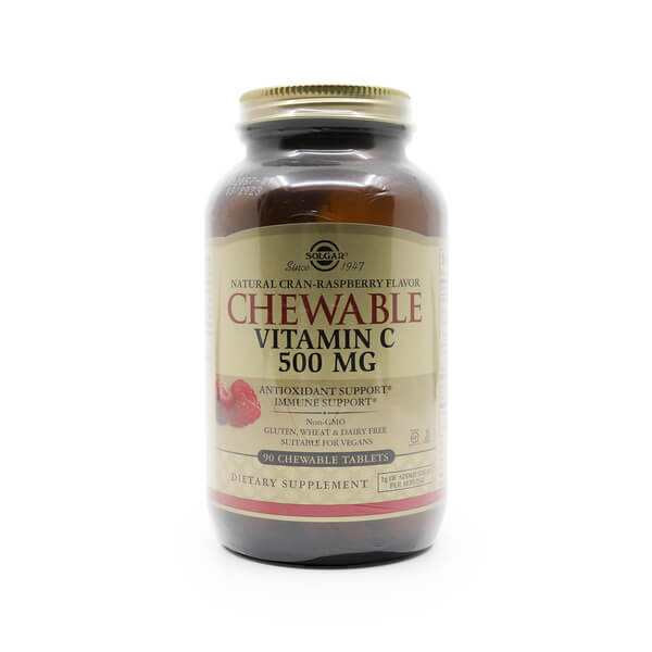 Solgar Vitamin C 500mg Chewable Tablets cran-raspberry flavor 90 chewable tablets