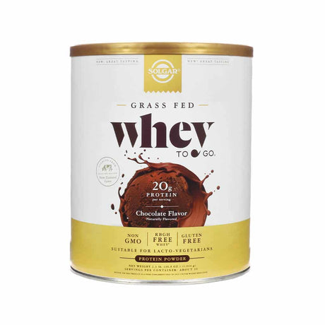 Solgar Whey To Go Protein Powder grass fed chocolate 36.8 ounces