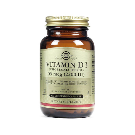 Solgar Vitamin D3 (Cholecalciferol) 55mcg 2200IU Capsules 100 capsules