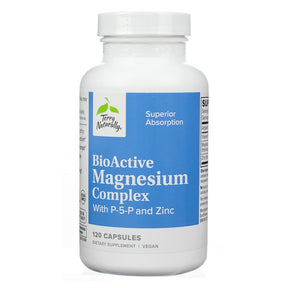 Terry Naturally BioActive Magnesium Complex 120 capsules bottle, white bottle with blue label and white cap