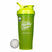 Neon green BlenderBottle with 'Find Your Healthy Place' branding and a genuine product seal on the side. Includes a flip-top spout and a wire whisk ball for mixing drinks or supplements.