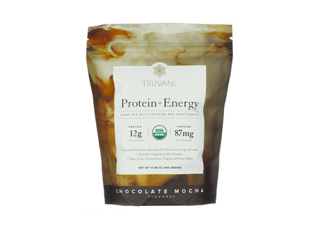 Truvani Vegan Protein Powder Energy Chocolate Mocha 17.46 ounces 20 servings