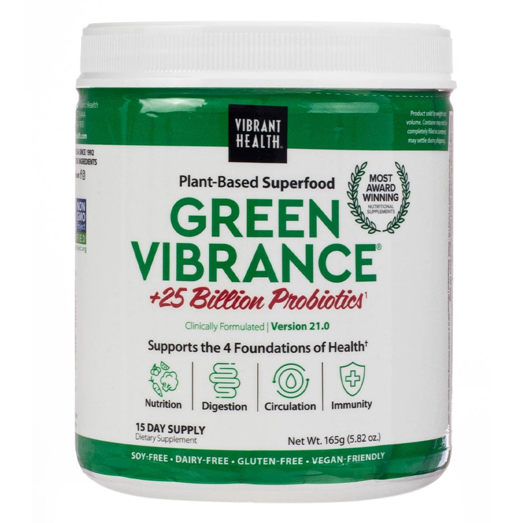 Vibrant Health Green Vibrance powder with 25 billion probiotics 15 day supply