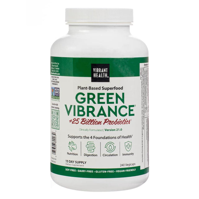 Vibrant Health Green Vibrance Capsules 240 capsules 15 day supply