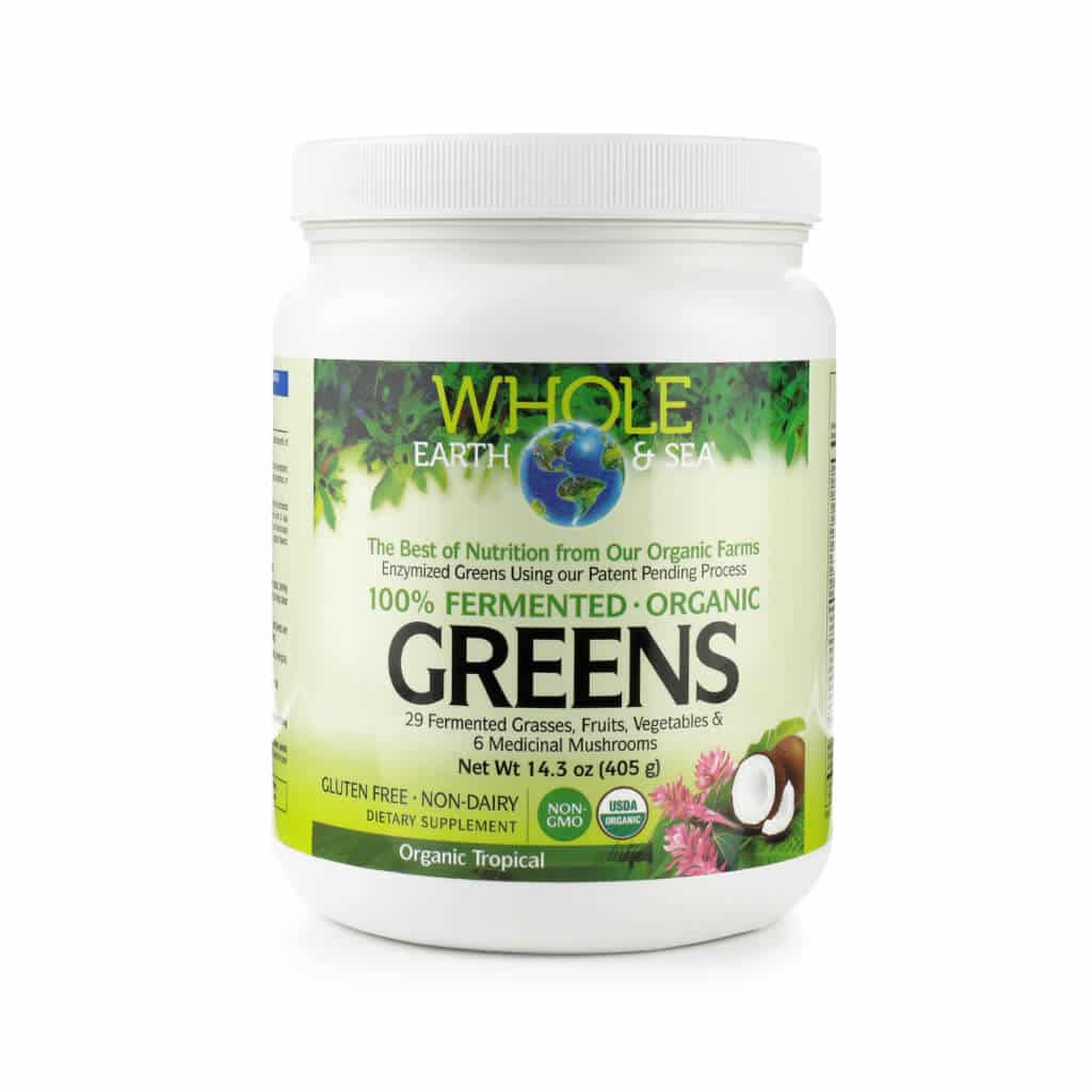 whole earth & sea® fermented organic greens powder 14.3 ounces tropical flavor 30 day supply